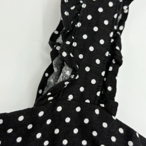 Loft Womens Size 10 Sleeveless Jumpsuit Black White Polka Dot Wide Leg Cropped - Picture 7 of 16